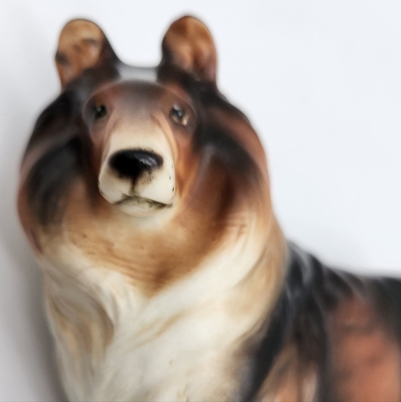 Vtg Collie Lassie Bone China Dog Statue Figurine - Enesco Japan 5.5" Tall - Picture 5 of 9